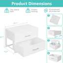 BOLUO Stackable Storage Drawers Closet Organizers and Storage Bins Fabric White 2 Drawer Dresser for Bedroom Office Modern