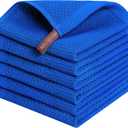 Kitinjoy 100% Cotton Kitchen Dish Cloths (12 X 12 Inches, Blueberry), 6 Pack Waffle Weave Ultra Soft Absorbent Dish Towels for Drying Dishes Quick Drying Kitchen Towels Dish Rags