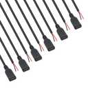 USB C Power Pigtail Cable 1.6FT 24AWG 5V 3A USB Type-C Female Plug to 2 Pin Bare Wire Open End Power Pigtail Cord DIY, Black (50CM,6 Pcs), 0.5m