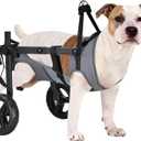 Dog Wheelchair for Back Legs, Adjustable Height/Length/Width, Sturdy Wheelchair with All-Terrain Shock-Absorbing Wheels, Mobility Support for Injured or Disabled Small & Medium Dogs & Cats (gray)