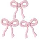 3 Pcs Matte Dusty Pink Bow Balloons, Boho Cavern Pink Foil Balloons for Arch or Garland, Muted Baby Pink Bow Balloons for Girls Women Wedding Baby Shower Bridal Birthday Party Decorations, 25 Inch