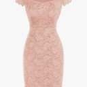 GRACE KARIN Cocktail Dress for Women Cap Sleeve Lace Dress for Wedding Guest Business Casual Dresses, Size M