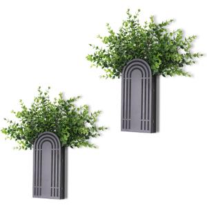 OYEFLY 2 Pcs Metal Wall Planter (Black)