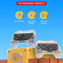 TRANSNOVO Hand Grips for Switch 2Wear-Resistant Switch Accessories Controller Grips for JoyCon2 Pack Comfort Handles (Transparent)