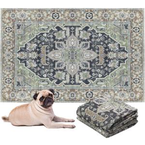 LOVEWAG Washable Dog Pee Pads, 16" x 24", Waterproof, Non-Slip, Super Absorbent, Reusable Machine-Washable, 2-Pack (Sage Forest)