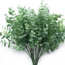 5 Bundles Artificial Eucalyptus StemsFaux Greenery Fake Dust Frosted Eucalyptus Branches LeavesFake Plants for Decoration,Sage Green