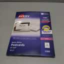 Avery Printable Postcards with Sure Feed Technology, 4" x 6", White, 100 Blank Postcards for Laser Printers (5389)