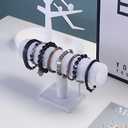 T-Bar Bracelet Holder, Bracelet Display Stand For Selling, Hair Tied Jewelry Organizer Watch Rack For Show (Gray Velvet)