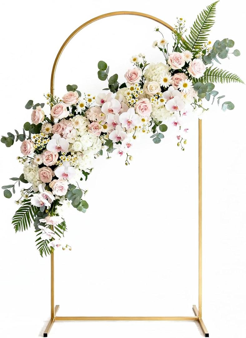Metal Arch Backdrop Stand 6.6FT: Wedding Arch Frame for Ceremony Balloon Arch Stand for Birthday Anniversary Wedding Party Baby Shower