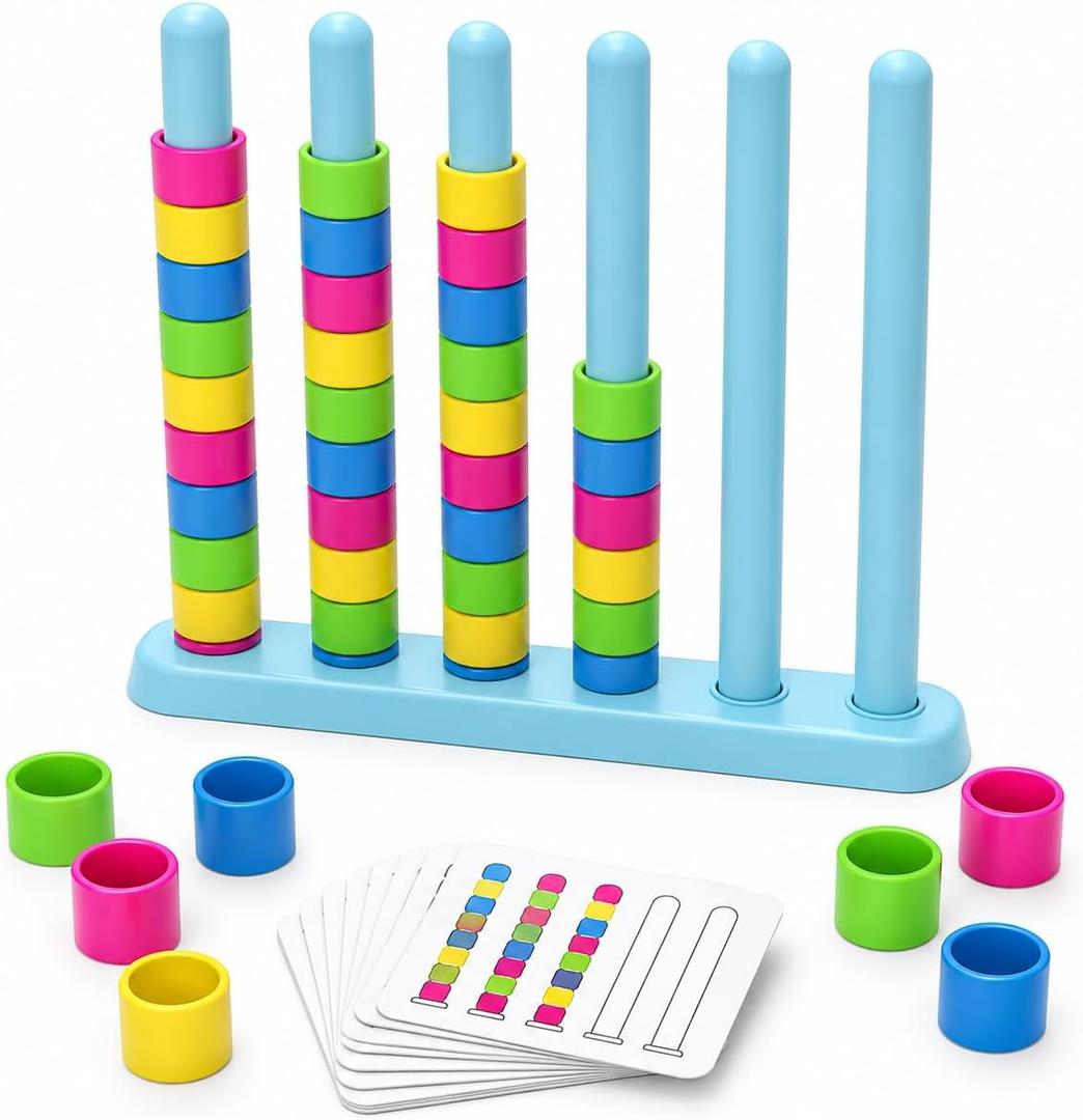 Color Stack Challenge Game-Fast-Paced Color Match Stacking Board Game Quick Thinking Head-to-Head Party Game for Family Game Night Travel-Friendly Competition Set for 2-4 Players