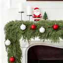 6FT Faux Cedar Garland, Real Touch Christmas Cypress Garland, Realistic Pine Cypress Bendable Branches for Mantel Decor Fireplace Staircase Table Centerpiece Indoor Outdoor Holiday Winter Decor