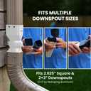 Directional Downspout Connector, 2.6 x 2.6", 360-Degree Rotation, Adjustable Angle (White)