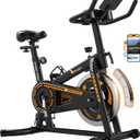 OWLSKY Exercise Bike with APP, Indoor Cycling Bike, 300 lbs Capacity Quiet Stationary Bike for Home Gym Cardio Workout, Adjustable Seat & Tablet Holder (Orange)