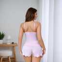 Sexy Pajama Set for Women PJS Sets Lace Cami Set Modal Sleepwear Set with Shorts Lingerie Set V-Neck S-XXL (Pink, XL)