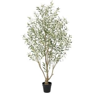 Nafresh Super Full Faux Olive Tree, 6FT Artificial Olive Tree Indoor, Fake Silk Trees with Realistic Leaves and Lifelike Fruits for Indoor Outdoor Living Room Corner Office Bedroom Home Decor