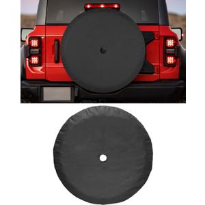 35 Inches Spare Tire Covers for Ford Bronco Badlands 2021-2025, Wildtrak, First Edition, Sasquatch, Everglades, Heritage Limited Edition, Wheel Tyre Protectors Accessories with Backup Camera Hole