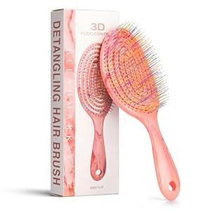 BLUSHMARKS Detangling Wet Hair Brush for Thin or Straight Hair, Vented Detangler Hairbrush with Double-Layered Ultra and Soft-Nylon Bristles for Wet or Dry Hair, Gift for Women Girls Kids