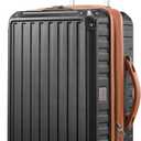 LUGGEX Carry On Luggage 22x14x9 Airline Approved, PC Expandable Hard Shell Suitcases with Spinner Wheels, 20 Inch, Brown Black