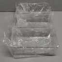 4-Section Divided Storage Plastic Bins, Clear Plastic Food Storage Organizer for Kitchen, Snacks, Spice Packets,Pouches, Stackable Tea Bag Storage Bin (3 Pack)