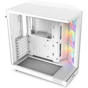 NZXT H6 Flow RGB Mid-Tower Airflow Case with 3 RGB Fans, Panoramic Glass Panels, and Cable Management - White