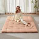 Mollydot Japanese Floor Futon Mattress Twin Size 39"x 75", Foldable Bed Mattress, Portable Tatami Mat Sleeping Pad, Folding Futon Cushion, Roll Up Floor Lounger for Guest Room Dormitory (Khaki)