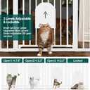 Babelio Auto Close Baby Gate with Cat Door,29-43" Metal Gate for Doorway,Stairs, House,Easy Walk Thru with Pet Door,Includes 4 Wall Cups and 3 Extension Pieces,White