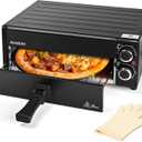 Anatole Electric Pizza Oven 12" 1800W Indoor Countertop Pizza Maker Time Temperature Adjustable Multifunctional Pizza Cooker with Removable Grill Crumb Tray ETL Certified