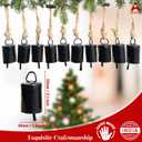 AKATVA Black Christmas Ornaments Set  Vintage Christmas Decor for Tree  Black Christmas Bells  Christmas Tree Ornaments for Holiday Season  Rustic Bells Hanging Ornaments  Set of 10 Pieces (10 pcs Round Shape)