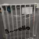 Babelio Baby Gate for Stairs, Kitchen & Doorways, 26-43" W 28" H No Bottom Bar| Easy Installation| One-Handed Operation| Auto-Close| Hardware Mount (Drill Needed) Safety Dog/Pet Gate Indoor (White)