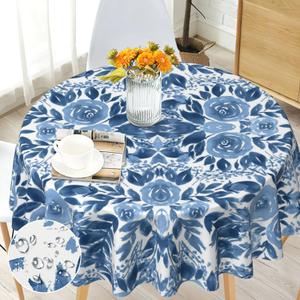 Boho Round Tablecloth 70 inch, Bohemian Circle Table Cloth, Stain Resistance, Water Repellent and Wrinkle-Free, Colorful Tablecloth Decor for Home Kitchen Dining Party Patio Indoor and Outdoor Use