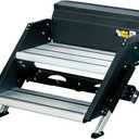 Lippert-733932 Solid Step Double Step for RV and Travel Trailer Entry Doorway , Black, 30-inch