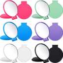 Jetec 10 Pieces Compact Mirrors Bulk Gifts Mini Vintage Pocket Mirrors for Purse Small Portable Folding Round Makeup Stuffs for Travel Daily Use Party Favors Women (Classic Colors)