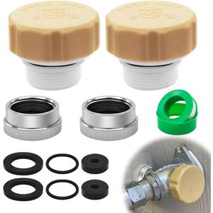 2PCS UPC ASSE 1019-A Repair Kit, Vacuum Breaker Repair Kit, Anti Siphon Valve Replacement, ASSE 1019 Outdoor Hose Bib or Faucet Repair kit with 2PCS 3/4"GHT Hose End Caps