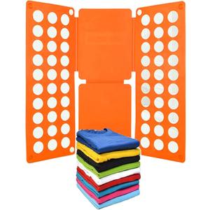 Shirt Folding Board, T Shirt Folder Board Clothes Folding Laundry Organizer Dress Pants Towels Folder for Kids to Fold Clothes (Orange)