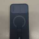 SURITCH for iPhone 13 Pro Max/12 Pro Max Case with Magnetic Camera Slide Cover and Adjustable Kickstand, Compatible with MagSafe, Shockproof Bumper Case Slim Protective Cover 6.7 Inch, Blue