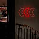Arrow Neon Sign Dimmable Flashing Arrow Neon Light for Theater Red Light Up Sign Led Flashing Decor for Cinema Coffee Bar Beer Club Pub Bistro