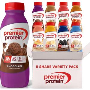 Premier Protein Shake, 8 Flavor Variety Pack, 30g Protein, No Added Sugar, 24 Vitamins & Minerals to Support Immune Health, Gluten-Free, 11.5 fl oz (8 Pack)