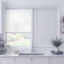 TEDNOVA 2" Cordless Faux Wood Blinds, White, 35.5" W X 60" H