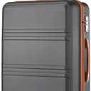 Kono 24 Inch Luggage Suitcase with Spinner Wheels TSA Lock Lightweight PC+ABS Hardside Medium Checked Luggage Durable Rolling Suitcase Apricot Grey