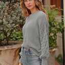 PRETTYGARDEN Women's Fall 2026 Pullover Sweater Casual Long Sleeve Loose Chunky Knit Tops Blouse Winter Fashion Clothing (Gray, M)