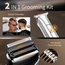 Ufree Beard Trimmer and Foil Shaver Kit, Electric Razors for Men, Precision T Blade Hair Trimmer, Waterproof Travel Shaver, Cordless Clippers Set for Mustache Facial Hair Cutting, Men Grooming Gifts, Silver