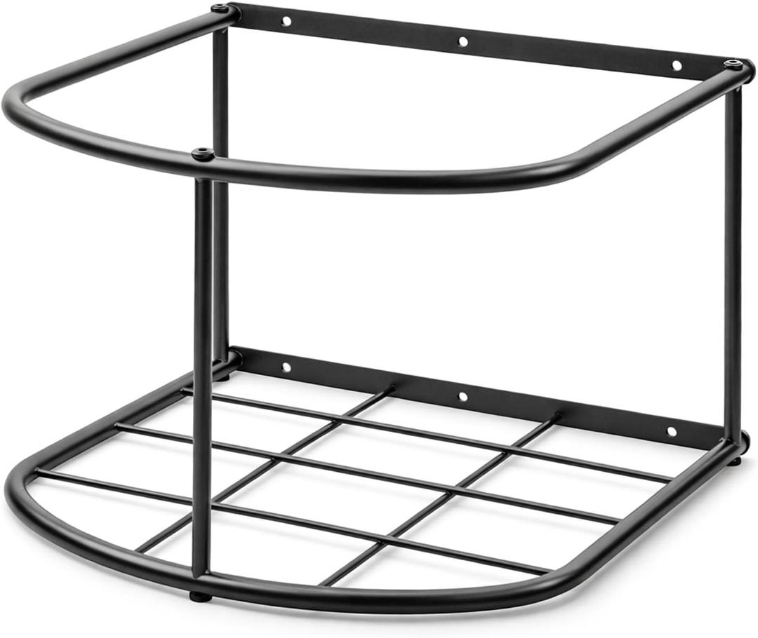 1 Pcs 5 Gallon Heavy Duty Horse Bucket Holder Wall Mounted Metal Water and Feed Bucket Hanger for Horse, Goat, Sheep and Other Livestock, Black