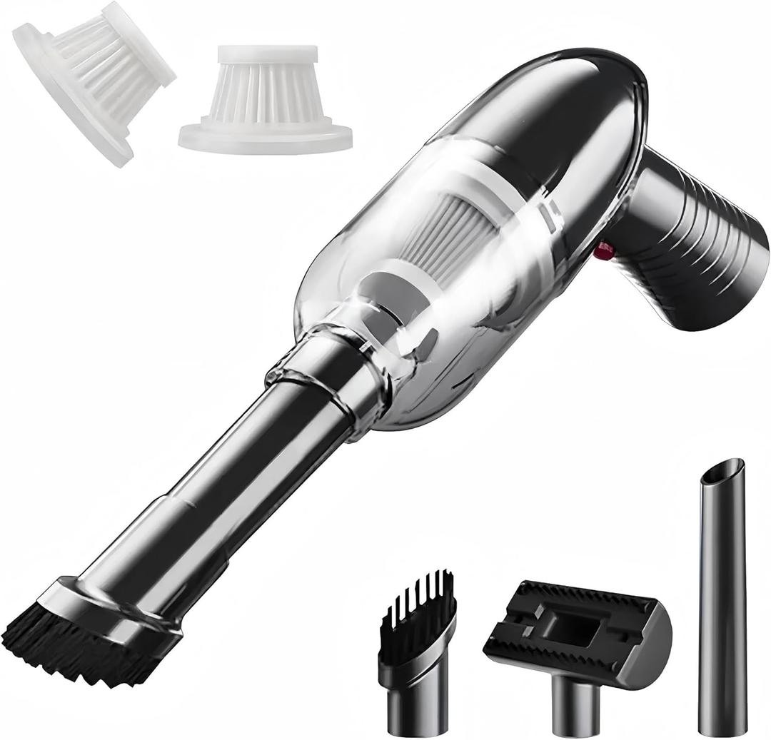 Handheld Car Vacuum Cleaner, Rechargeable Dust Buster with 10000pa High Power Portable Mini Vacuum Cleaner for Car Home Office Pet Cleaning,2 HEPA Filter