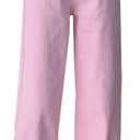 High Waisted Jeans for Women Casual Solid Color Straight Leg Denim Pants Trendy Boyfriend Jeans (Medium, Pink)