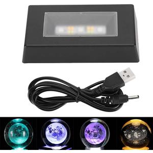 Watris Veiyi 7 Color LED Display Base, Color Changing Light Stand for Crystal Display Jewelry Glass Art, 3D Crystal Light Base, Rectangle Display Stand with USB Cable