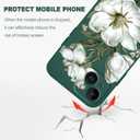 for iPhone 15 Case Anti Scratch Soft Microfiber Lining, Soft Shockproof Slim Fit Floral for iPhone 15 Phone Cover 6.1 inch-Cotton Green