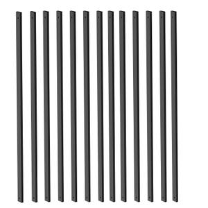 26 Pack Deck Balusters 32-1/4'' Bow Baluster, Black Metal Deck Spindle and Stairs Railing with Screws,Hollow Rectangle Deck Balusters for Deck Railing Porch