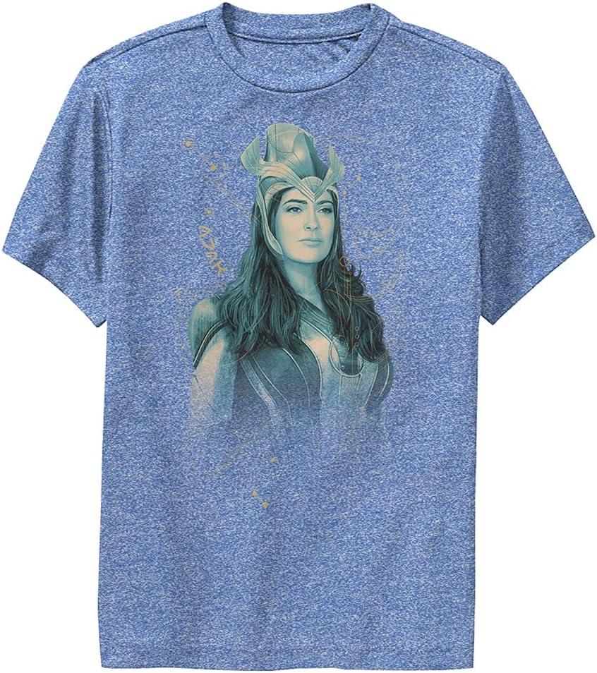 Marvel Eternals Ajak Teal Boy's Performance Tee (Medium, Royal Blue Heather)