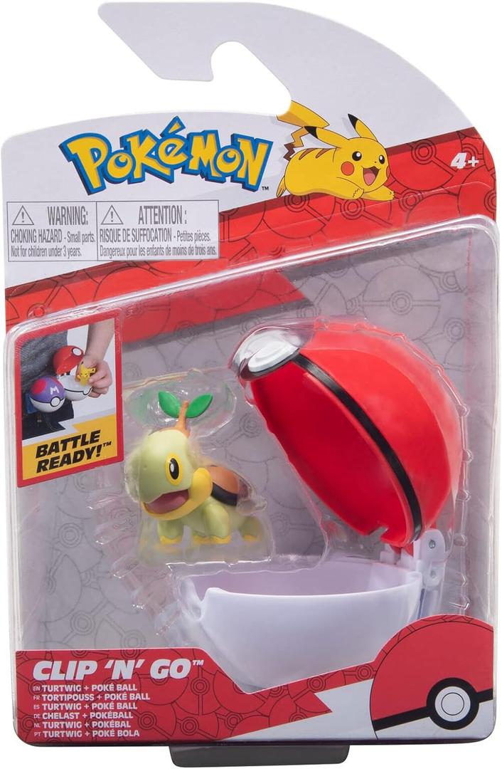 Pokemon Clip'n'Go Pokeball - Chelast & Official Pokeball, Detailed 5 cm Figure
