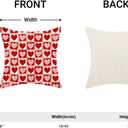 CXMEIFLY Valentines Pillow Covers 18 x 18 Inch Set of 2 for Red Pink Love Heart Checked Decor Throw Pillows Spring Holiday Outdoor Farmhouse Decorative Cushion Cases for Couch Decoration
